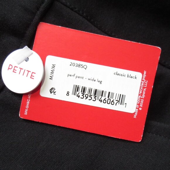 NWT SPANX 20385Q Petite Perfect Wide Leg in Black Ponte Pants M x 30 - Picture 3 of 6